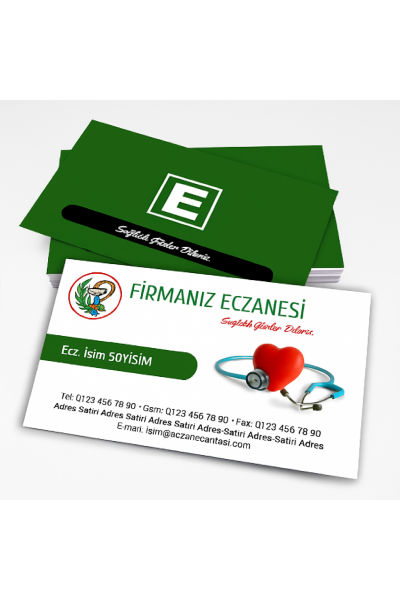 Eczane Kartvizit Yeşil 1000 Adet