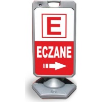 Eczane Baskılı Gri Plastik Duba 45 x 125 ( 41 x 75 ) Nöbetçi Eczane, Park Yapılmaz