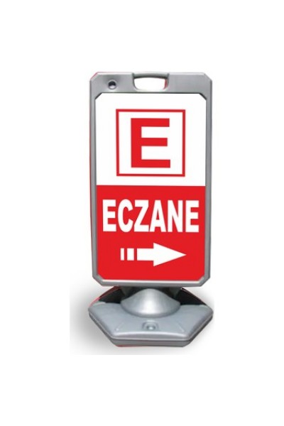 Eczane Baskılı Gri Plastik Duba 45 x 125 ( 41 x 75 ) Nöbetçi Eczane, Park Yapılmaz