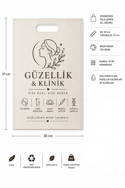 Sağlık Güzellik Sektörü Bez Çanta 30x37 cm 3300 Adet