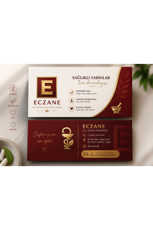 Kalın Gramaj Şık Eczane Kartvizit Kabartmalı Laklı 1000 Adet 700 gr