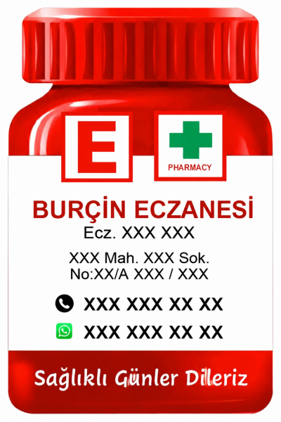 Baskılı Eczane Magneti İlaç Şişesi Tasarımlı 1000 Adet