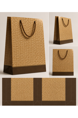 Hasır Desen Karton Çanta 17x24x7 cm 500 Adet	