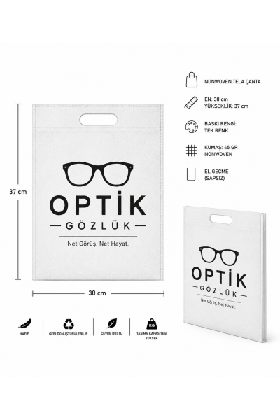 Optik ve Gözlük Mağazası Bez Çanta 30x37 cm 3300 Adet