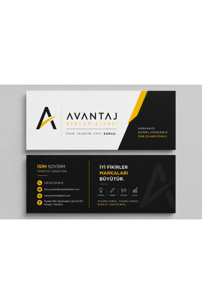 Reklam Ajansı Kartviziti 1000 Adet 82 mm x 52 mm