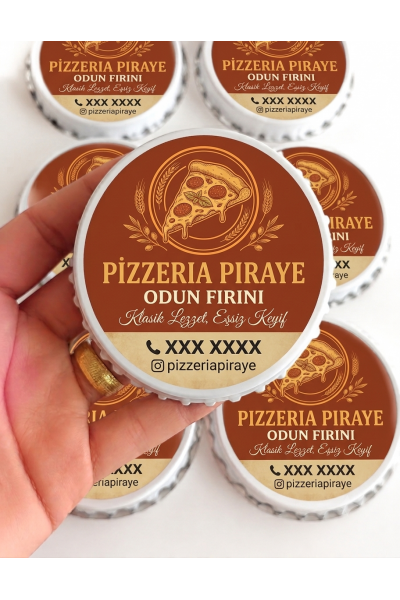 Pizzacı Açacak Magnet Baskılı 1000 Adet | Logolu Pizza Magnet Açacak