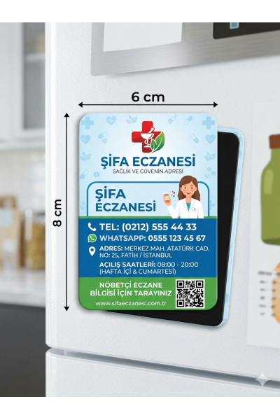 Eczane Magneti  6x8 cm 1000 Adet