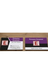 Eczacı Kartviziti E Logo Mor Siyah Beyaz 1000 Adet