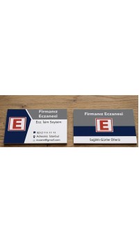 Eczacı Kartviziti E Logo Lacivert Gri Beyaz 1000 Adet