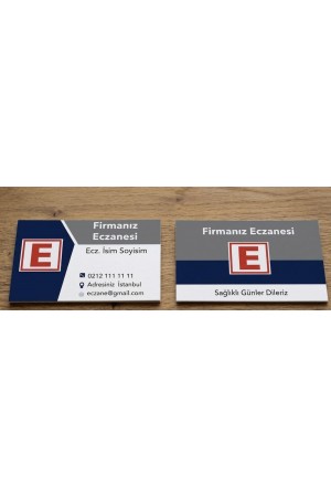 Eczacı Kartviziti E Logo Lacivert Gri Beyaz 1000 Adet