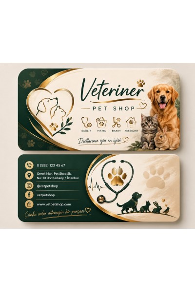 Veteriner & Pet Shop Kartviziti 1000 Adet