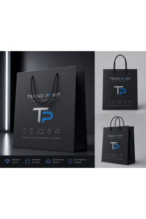 Telefon ve Teknoloji Mağazası Karton Çanta 17x24x7 cm 500 Adet	