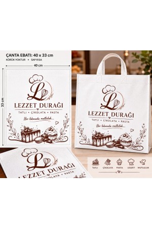 Tatlı Çikolata Pasta Bez Çanta 40x33 cm 7 cm Körüklü  2500 Adet