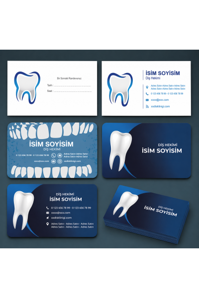 Diş Hekimi Kartviziti 1000 Adet 82 mm x 52 mm