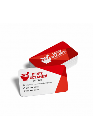 Oval Kabartmalı Kalın Eczane Kartvizit No:1 1000 Adet
