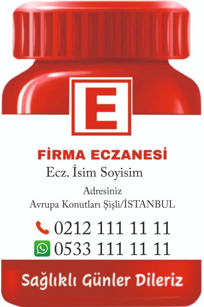 İlaç Şişesi Eczane Magnet Kırmızı - 1000 Adet
